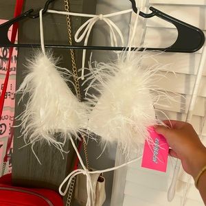 Edikted White Feather Top. Size Small.